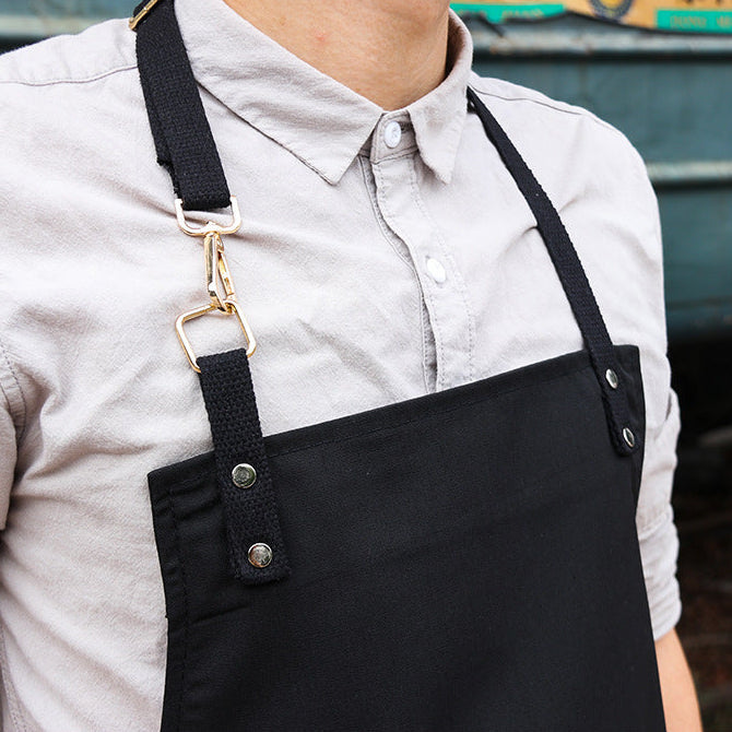 Yoru Black Apron with Pockets