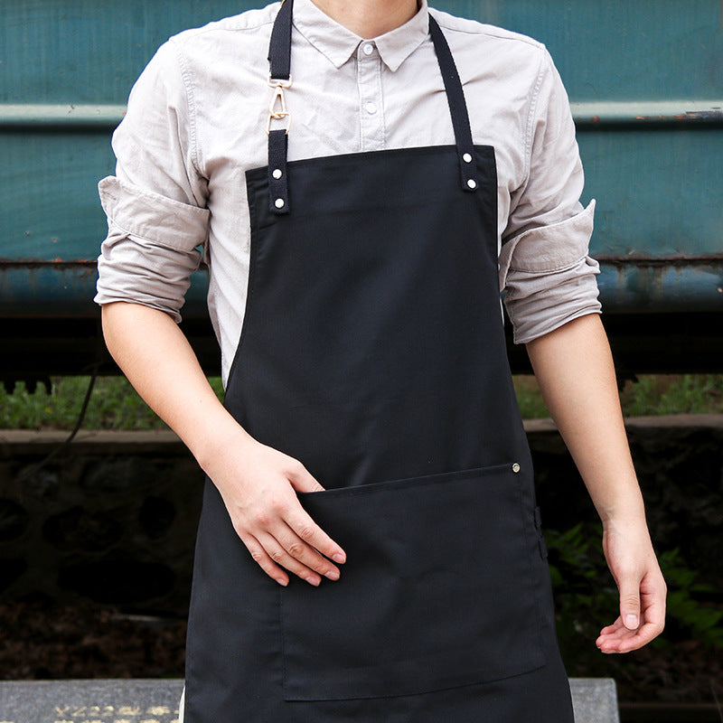 Yoru Black Apron with Pockets