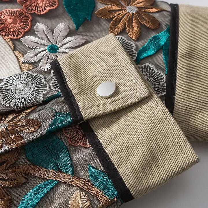 Floral Embroidery Jean Jacket Hanami