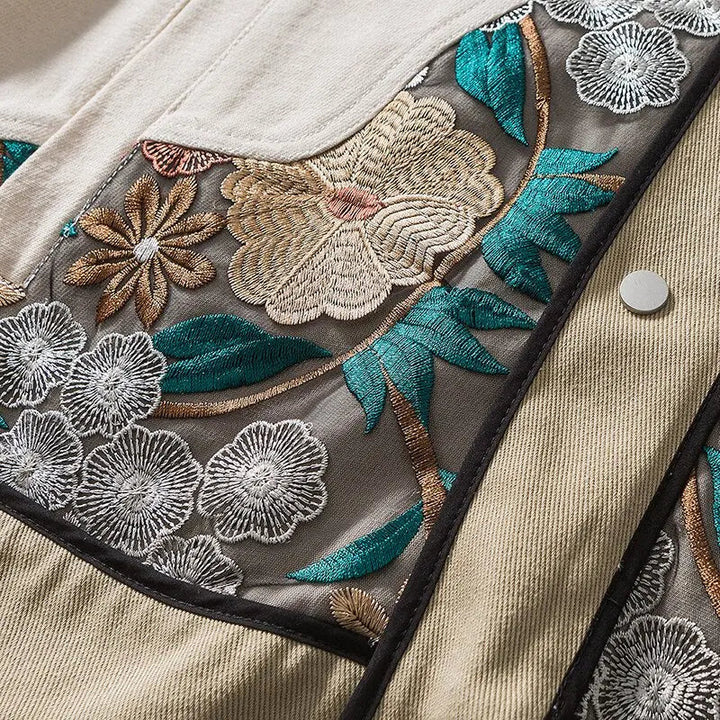 Floral Embroidery Jean Jacket Hanami