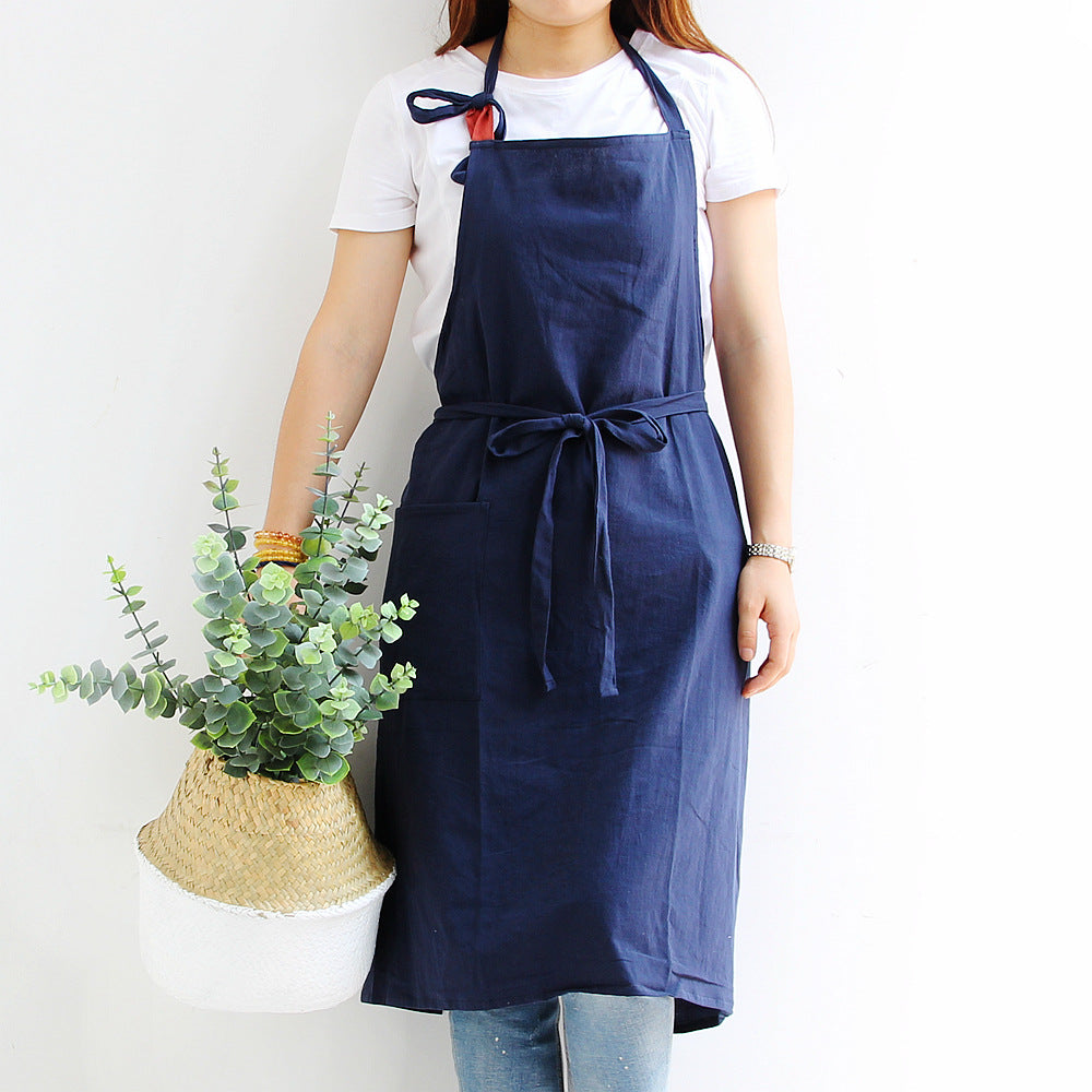 Tablier extra large en coton bleu marine japonais