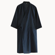 Dark blue japanese robe on a white background