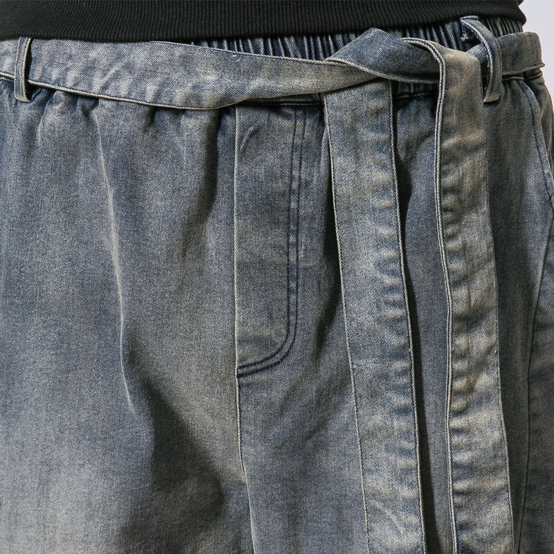 Denim Harem Pants Close Up