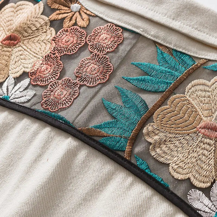 Floral Embroidery Jean Jacket Hanami