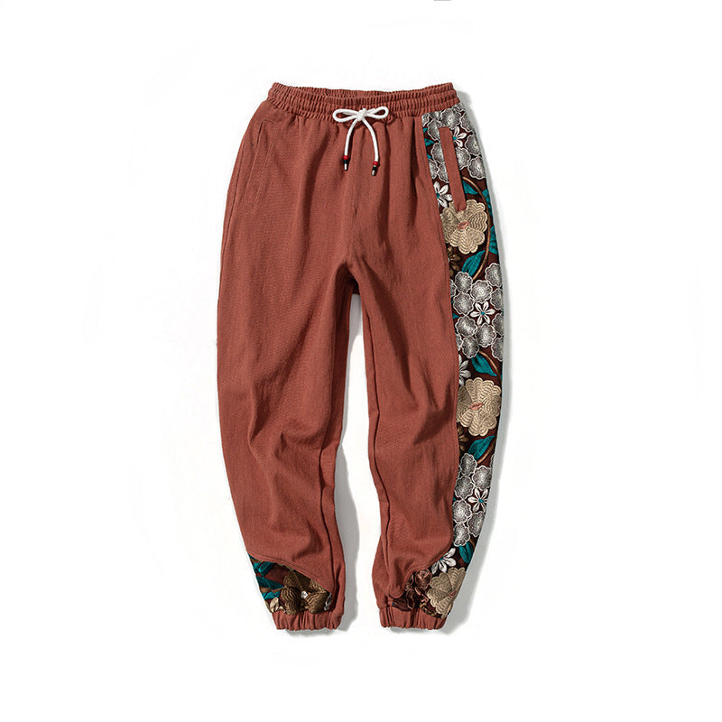 Embroidered Floral Loose Pants Sakura