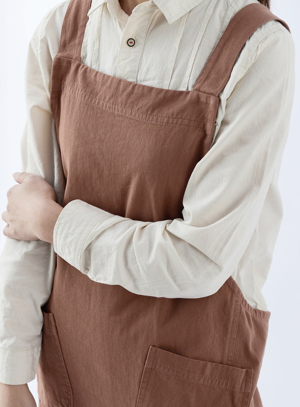 Linen Cross Back Apron | Japanese Apron for Garden & Cooking – Mihomu