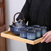 Japanese Tea Set With Bamboo Tray Yoruumi