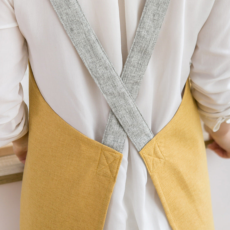 Kiiro Crossback Linen Apron