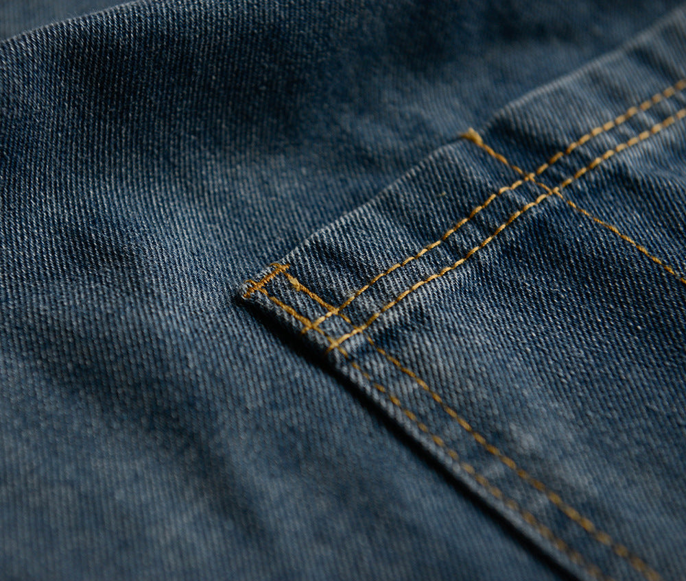 Cross-Back Denim Apron with Pockets