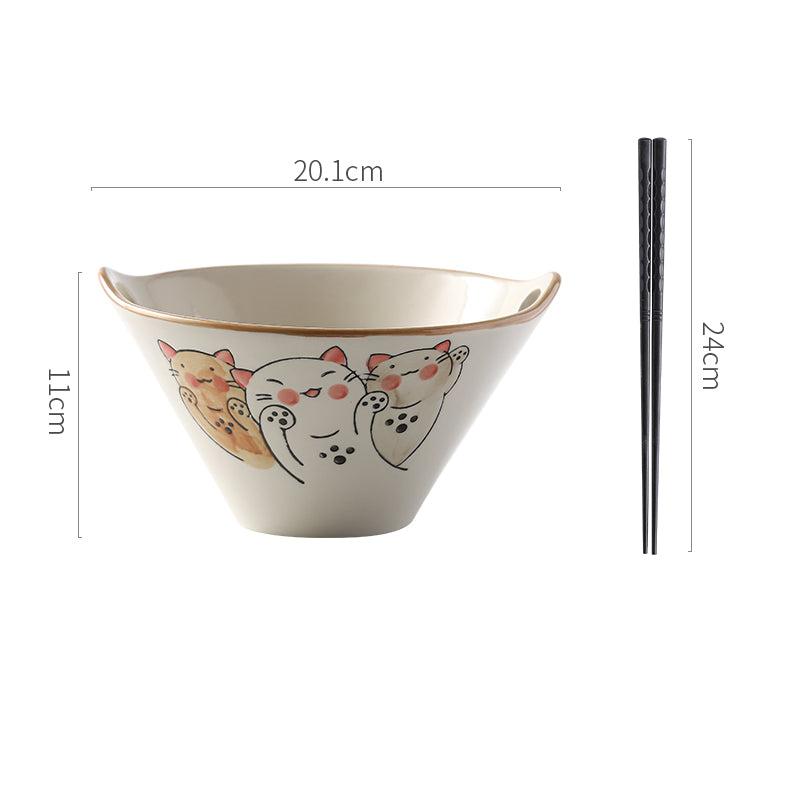 Bol à ramen japonais avec support pour baguettes Donburi 680 ML