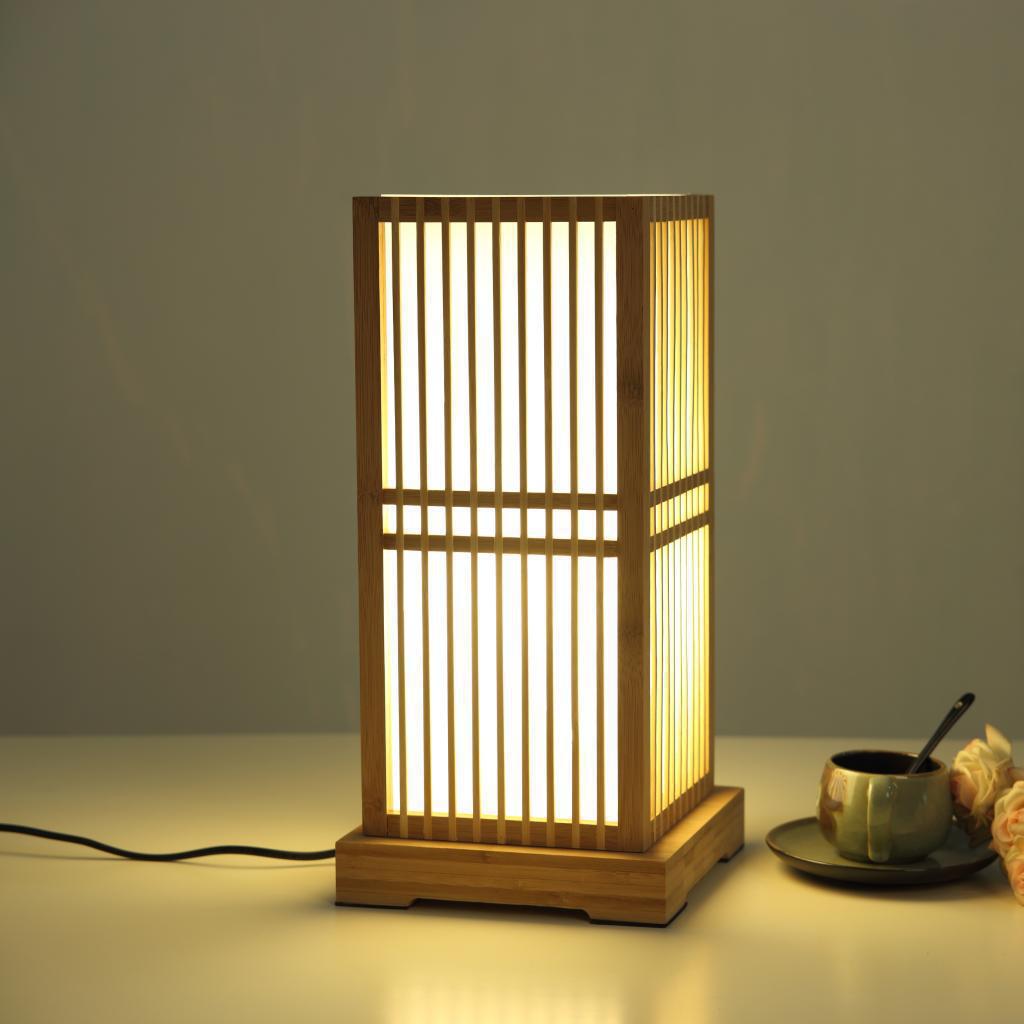 Lampe de table japonaise en bambou