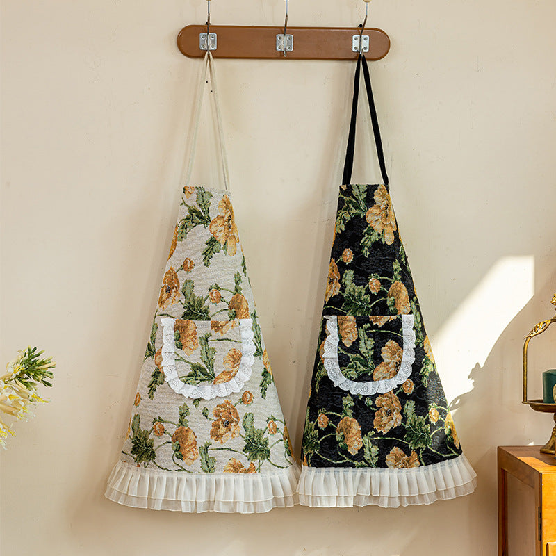 Hana Vintage Bib Apron - Japanese Floral Kitchen Apron | Mihomu