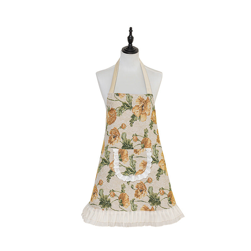 Hana Vintage Bib Apron - Japanese Floral Kitchen Apron | Mihomu