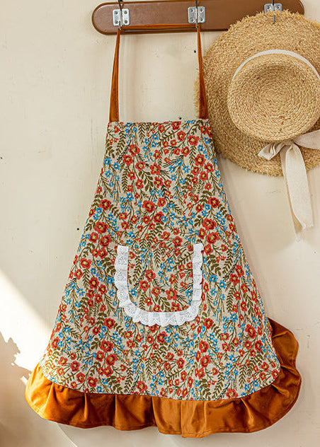 Hana Vintage Bib Apron - Japanese Floral Kitchen Apron | Mihomu