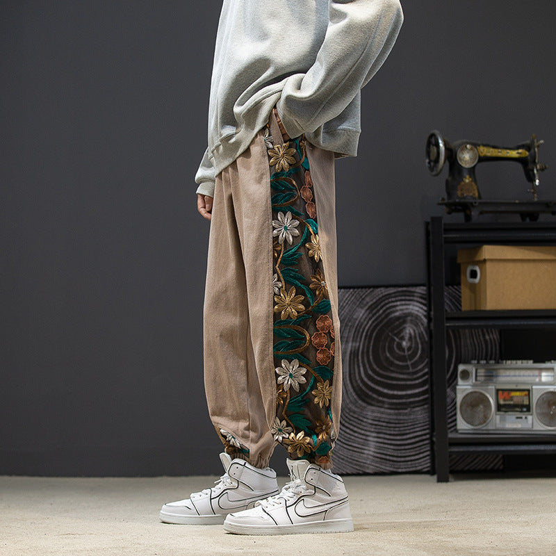 Embroidered Floral Loose Pants Sakura