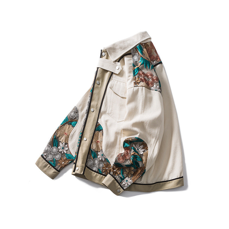 Floral Embroidery Jean Jacket Hanami
