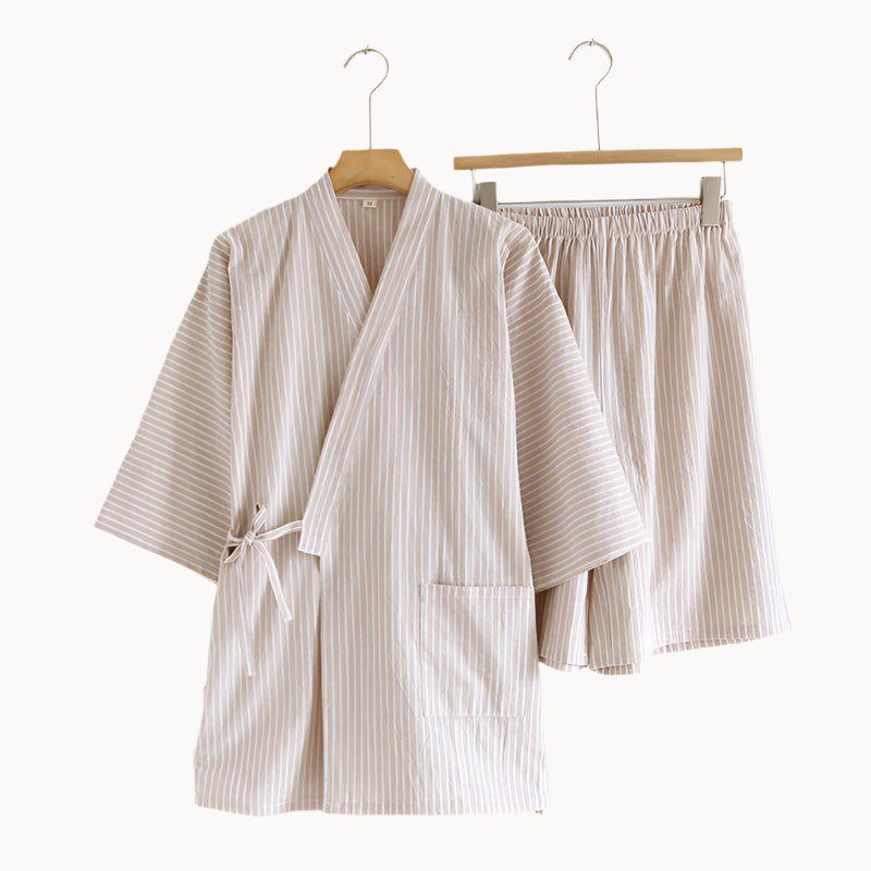 Japanese Cotton Kimono Pajamas Set