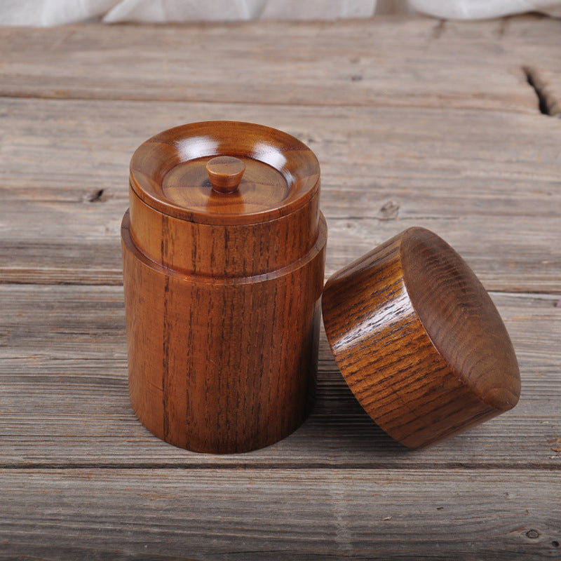 Kashi Wooden Japanese Tea Canister 12X8CM