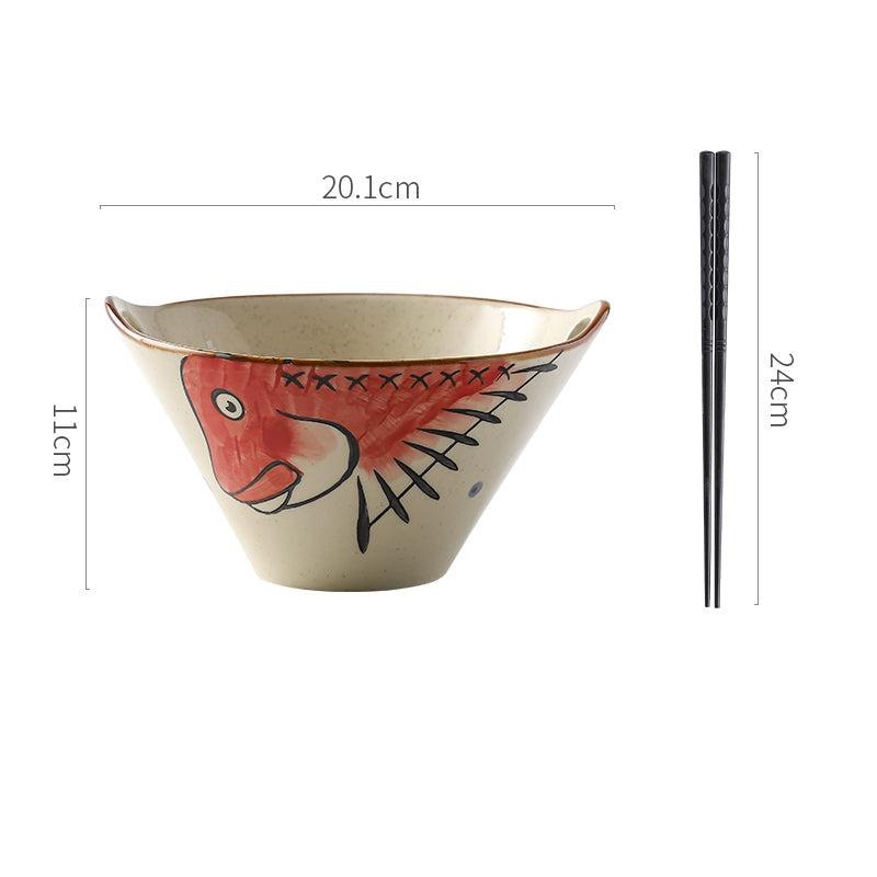 Japanese Ramen Bowl With Chopstick Holder Donburi 680ML