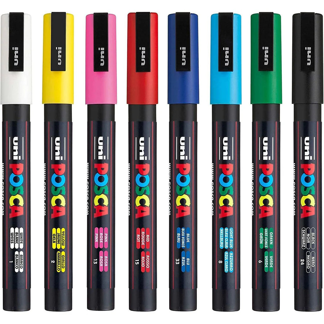 Japanese Uni Posca Paint Marker Set 8 Colors PC-3M 8C