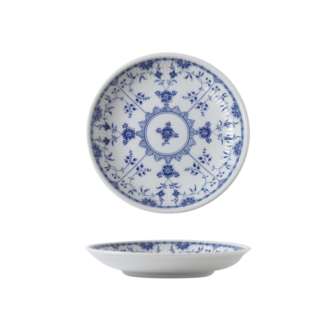 Large Japanese Blue Flower Plate