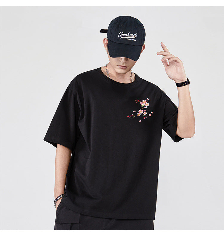 flower embroidered shirt