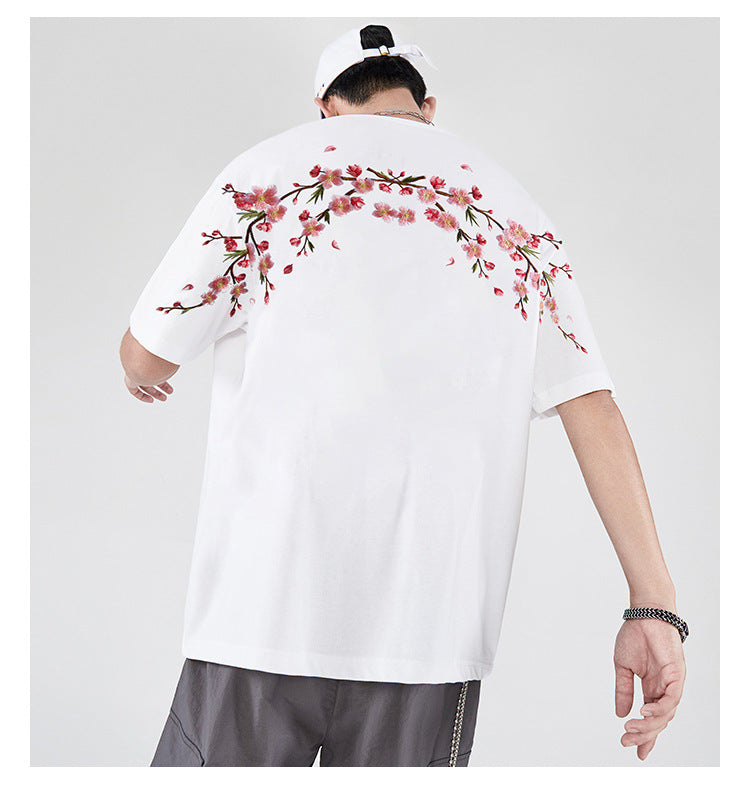 flower embroidered shirt