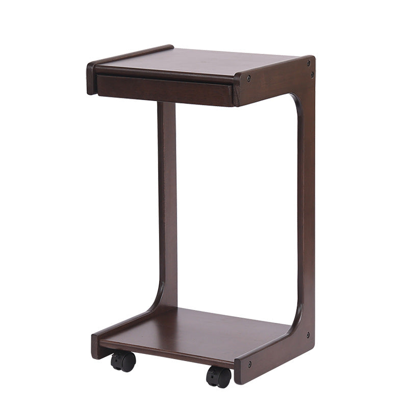 Moku Move Wooden Side Table with Rolling Wheels